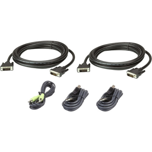 ATEN KVM-Cable - 10 ft KVM Cable for Server, KVM Switch, Computer - First End: DVI-D Digital Video - Black (Fleet Network)