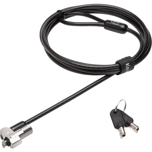 Kensington NanoSaver Keyed Laptop Lock - Master Keyed - 5.9 ft (1.80 m) Cable - Master Keyed Lock - Black - Carbon Steel - For Tablet (Fleet Network)