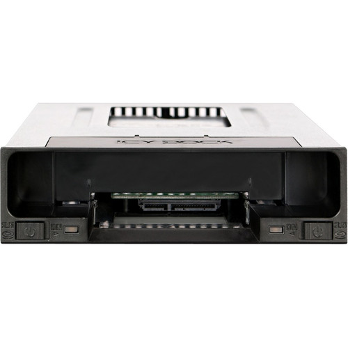 Icy Dock FlexiDOCK MB795SP-B Drive Enclosure for 5.25" - Serial ATA/600 Host Interface Internal - Black - 2 x HDD Supported - 1 x SSD (Fleet Network)