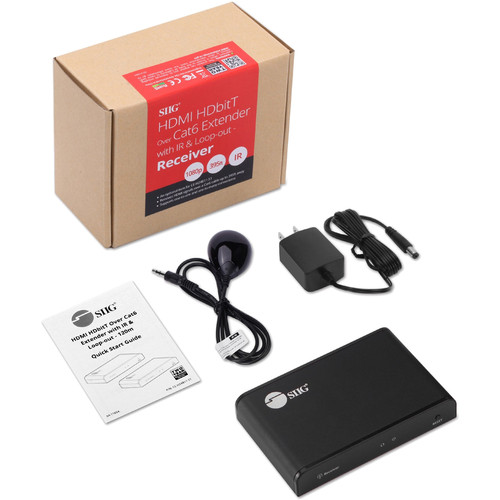 SIIG HDMI HDbitT Over Cat6 Extender Receiver With IR And Loop-out 393.70 Ft Range Network Device Output Mm X CE-H24V11-S1