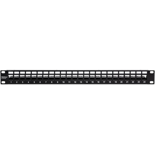 TRENDnet 24-Port Blank Keystone Shielded 1U Patch Panel, 1U 19" Rackmount Housing, Protects Against EMI/RFI Noise, Recommended With - (TC-KP24S)
