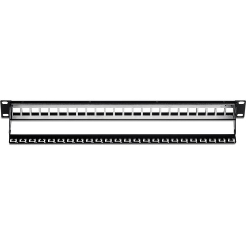 TRENDnet 24-Port Blank Keystone Shielded 1U Patch Panel, 1U 19" Rackmount Housing, Protects Against EMI/RFI Noise, Recommended With - (TC-KP24S)
