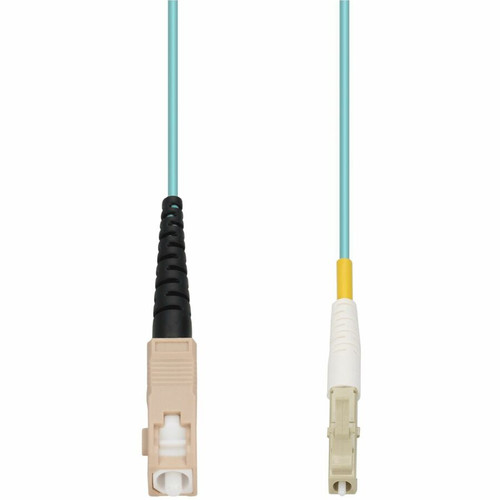 AddOn 2m SC to LC Aqua OM4 Simplex OFNR (Riser-Rated) Fiber Patch Cable - 6.6 ft (2 m) Fiber Optic Network Cable for Network Device - (Fleet Network)
