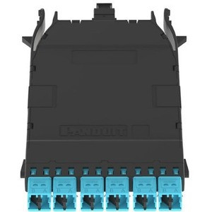 Panduit HD Flex Network Patch Panel - 12 Port(s) - 6 x Duplex - Black, Aqua (Fleet Network)