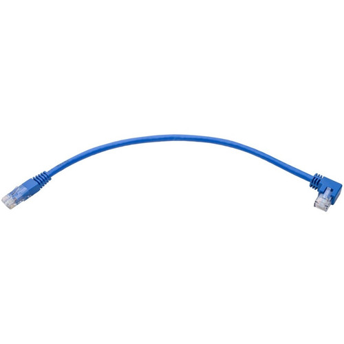 Tripp Lite series Left-Angle Cat6 UTP Patch Cable (RJ45) - 1 ft., M/M, Gigabit, Molded, Blue - 1 ft (0.30 m) Category 6 Network Cable (N204-001-BL-LA)