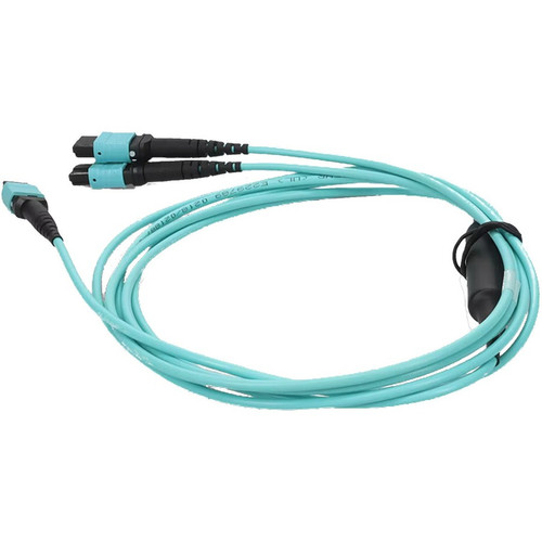 AddOn 10m MPO-16/UPC to 4xMPO/UPC Aqua OM4 OFNP (Plenum-Rated) 16-Strand Fiber Fanout Cable - 32.8 ft (10 m) Fiber Optic Network Cable (ADD-16FMPO-4MPO10M5OM4P)
