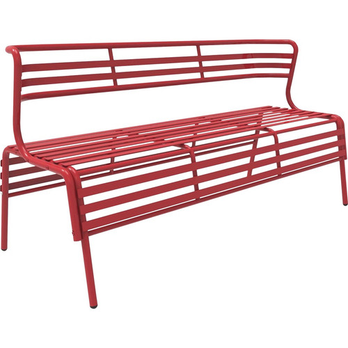 Safco CoGo Steel Outdoor/Indoor Bench - Red - Steel - 1 Each (Fleet Network)