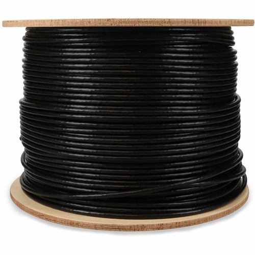 AddOn 1000ft Non-Terminated Black CAT 6 PVC Bulk Cable Outdoor - 1000 ft (304.80 m) Category 6 Network Cable for Network Device - End: (ADD-CAT6BULK1KO-BK)