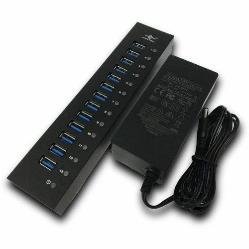 Vantec 14 Port USB 3.0 Hub Wall Desktop DIN Rail Mountable With UASP Support Wall/Desktop/DIN Type A S UGT-AH131U3-BK