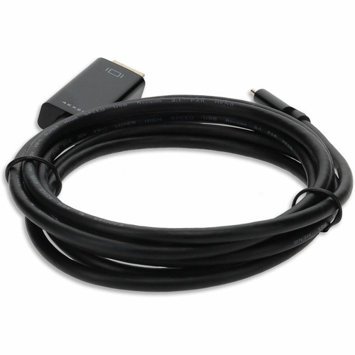 AddOn 6ft (~2m) USB C 3.1 Male to HDMI Male Adapter Cable, Up to 4K 30Hz, Black - 6 ft (1.83 m) HDMI/USB-C A/V Cable for Audio/Video - (USBC2H4MM6F-AA)