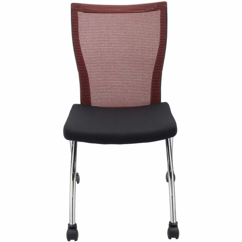 Safco Valore High Back Training Chair - Black Seat Color - Foam Seat Material - Red Back Color - Steel, Chrome Frame Material - High - (Fleet Network)
