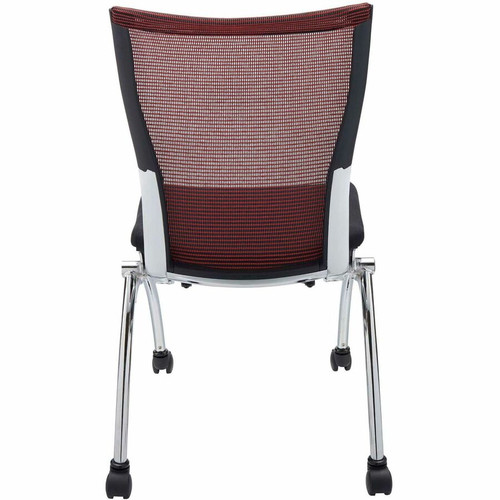 Safco TSH2BR Valore High Back Training Chair - Black Foam Seat - Red Mesh Back - Steel/Chrome Frame - 250 lb Capacity