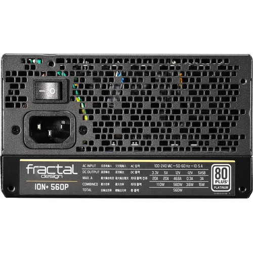 Fractal Design Ion Plus Internal Power Supply Multi Rail 3.3 V 5 12 Output Efficient Cooling DC W FD-PSU-IONP-560P-BK