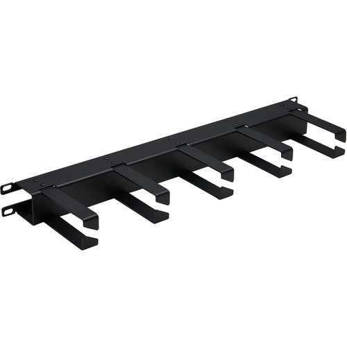 Tripp Lite series Horizontal Cable Manager - Metal Rings, Black, 1U - Horizontal Cable Manager - Black - 1U Rack Height - Cold Rolled (Fleet Network)