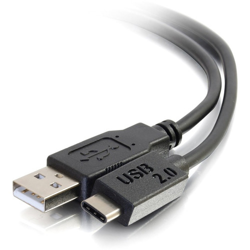 C2G 12ft USB 2.0 USB-C to USB-A Cable M/M - Black - 12 ft (3.66 m) USB Data Transfer Cable for Smartphone, Tablet, Hard Drive, Phone - (Fleet Network)