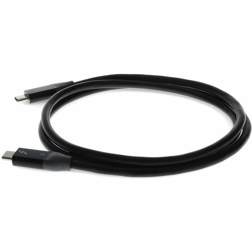 AddOn 1.0m (3.3ft) USB C 3.1 Male to Male Thunderbolt-compatible Sync and Charge Black Cable - 3.3 ft (1 m) Thunderbolt/USB-C Data for (USBCTBOLT1MB)