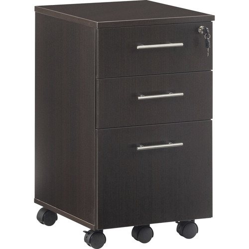 Safco Medina Mobile Pedestal - 3 x Box, File Drawer(s) - Single Pedestal - Beveled Edge - Material: Medium Density Fiberboard (MDF), - (Fleet Network)