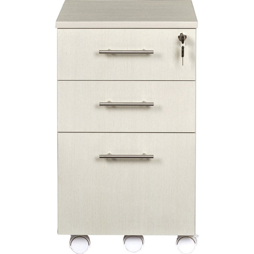 Safco Medina Mobile Pedestal - 3 x Box, File Drawer(s) - Single Pedestal - Beveled Edge - Material: Medium Density Fiberboard (MDF), - (Fleet Network)