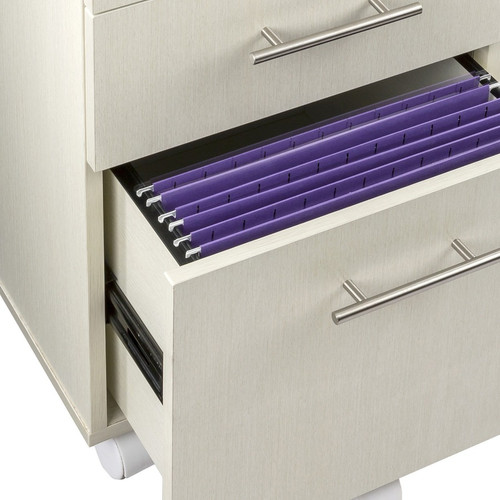 Safco Medina Mobile Pedestal - 26.8" (679.45 mm) Height x 15.5" (393.70 mm) Width x 18" (457.20 mm) Depth - Total Drawer(s): 3 - - - - (MNBBFTSS)