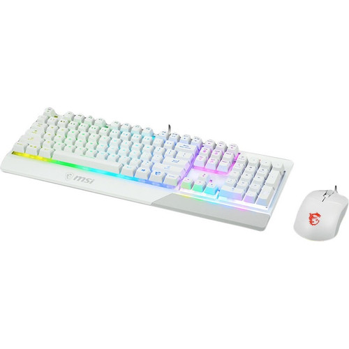 MSI Vigor GK30 White Gaming Keyboard - USB Plunger Cable Keyboard - White - USB Cable Mouse - Optical - 5000 dpi - Scroll Wheel - - (Fleet Network)