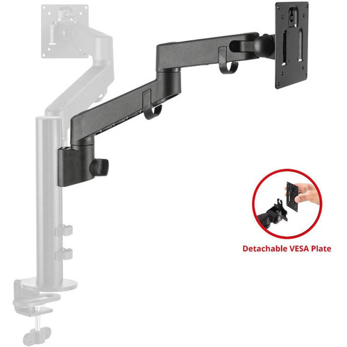SIIG Mounting Arm for Monitor - Black - Height Adjustable - 14" to 30" Screen Support - 17.60 lb (7983.23 g) Load Capacity - 75 x 75, (Fleet Network)