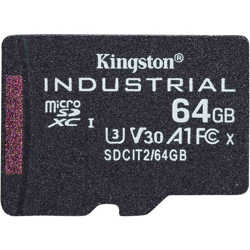 Kingston Industrial SDCIT2 64 GB Class 10/UHS-I (U3) V30 microSDXC - 5 Year Warranty (SDCIT2/64GBSP)