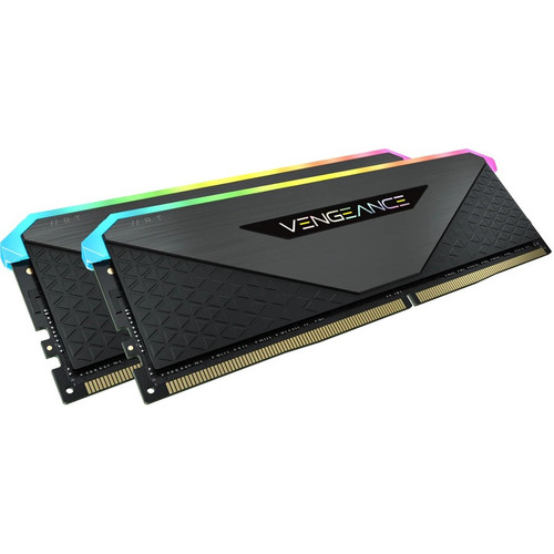 Corsair Vengeance RGB RT 32GB (2 x 16GB) DDR4 DRAM 3200MHz C16 Memory Kit - Black - For Motherboard, Desktop PC - 32 GB (2 x 16GB) - - (CMN32GX4M2Z3200C16)