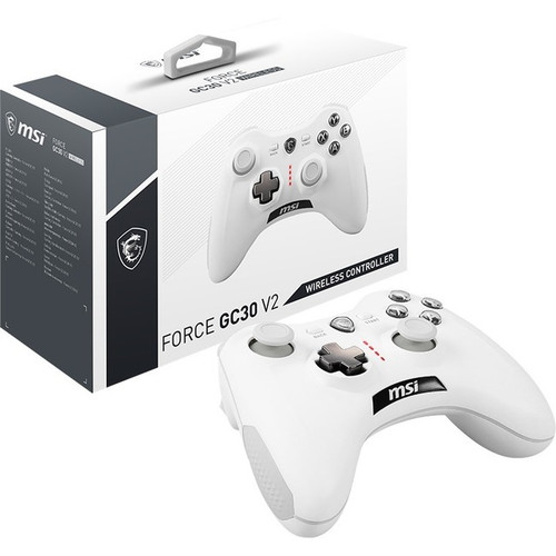 MSI GC30 V2 WHITE Gaming Pad - Cable, Wireless - USB - Android, PC - 6.6 ft Cable - White (Fleet Network)