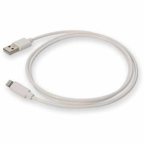 AddOn USB A 2.0 Male to Lightning White Cable - DB-25/USB Data Transfer Cable for Notebook, PC, USB Charger, Smartphone, Tablet - End: (USBA2LGT3FW-AO)