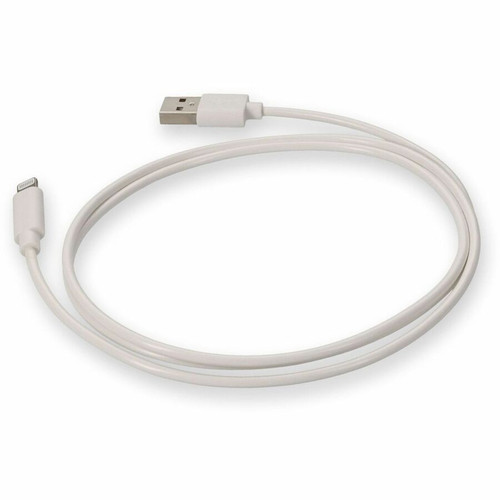 AddOn USB A 2.0 Male to Lightning White Cable - DB-25/USB Data Transfer Cable for Notebook, PC, USB Charger, Smartphone, Tablet - End: (USBA2LGT3FW-AO)
