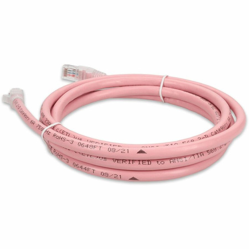 AddOn 6ft Pink CAT 6A PVC Ethernet Cable Snagless Bubble Boot RJ-45 M/M - 6 ft (1.83 m) Category 6a Network Cable for Network Device - (ADD-6FCAT6A-PK)