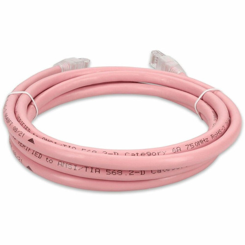 AddOn 6ft Pink CAT 6A PVC Ethernet Cable Snagless Bubble Boot RJ-45 M/M - 6 ft (1.83 m) Category 6a Network Cable for Network Device - (ADD-6FCAT6A-PK)