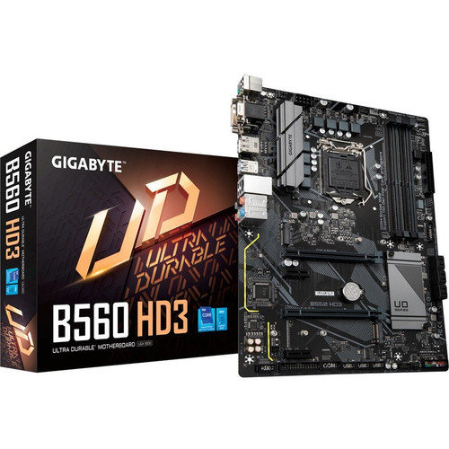 Gigabyte Ultra Durable B560 HD3 Desktop Motherboard - Intel B560 Chipset - Socket LGA-1200 - Intel Optane Memory Ready - ATX - Pentium (Fleet Network)