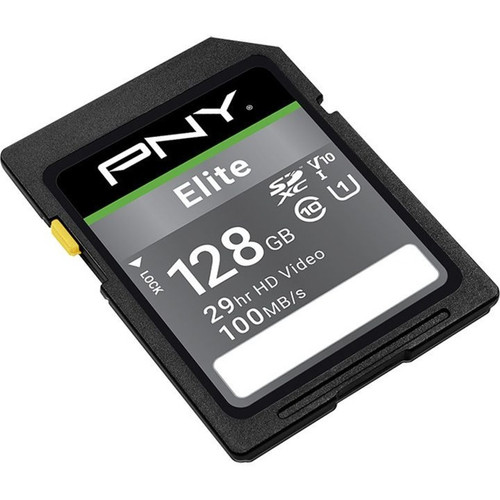 PNY Elite 128 GB Class 10 UHS I SDXC High Speed Memory Card 100 MB S Read 10/UHS-I Lifetime Warranty MB/s P-SD128U1100EL-GE
