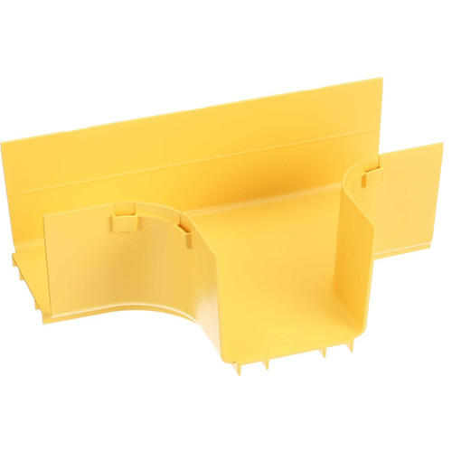 Panduit FiberRunner&reg; Horizontal Tee, 90&deg;, 4x4, Yellow - Yellow - 9.2" (234.19 mm) Length - Polycarbonate - 1 Pack (FRT4X4LYL)
