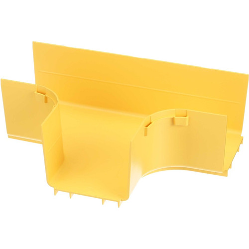 Panduit FiberRunner&reg; Horizontal Tee, 90&deg;, 4x4, Yellow - Yellow - 9.2" (234.19 mm) Length - Polycarbonate - 1 Pack (FRT4X4LYL)
