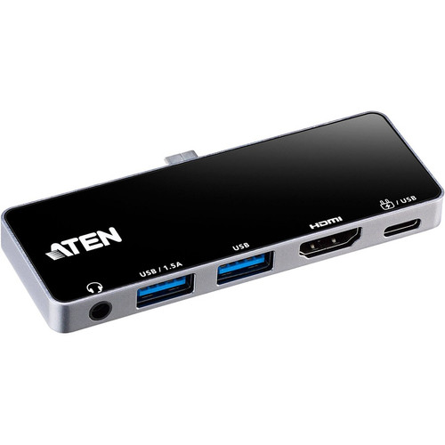ATEN USB-C Travel Dock With Power Pass-Through For Mobile Workstation And External Displays Type-C Gen 4K W X UH3238