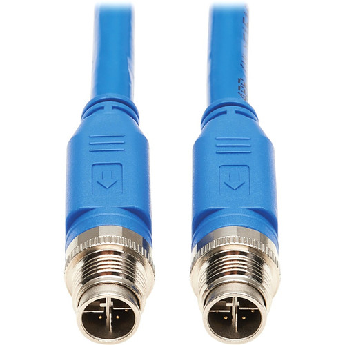 Tripp Lite series NM12-6A1-05M-BL M12 X-Code Cat6a 10G Ethernet Cable, M/M, Blue, 5 m (16.4 ft.) - 16.4 ft (5 m) Category 6a Network - (NM12-6A1-05M-BL)