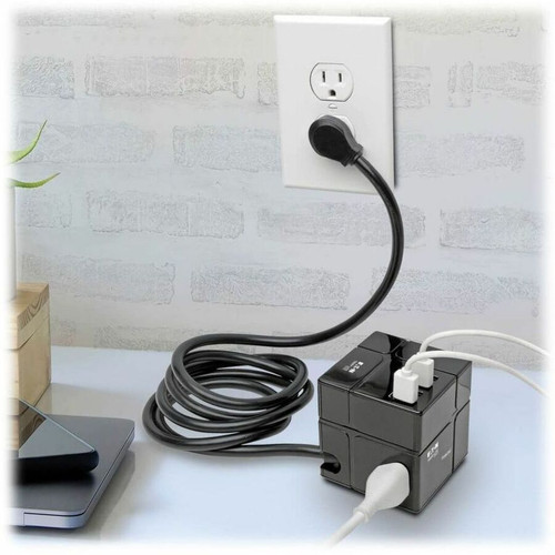Tripp Lite by Eaton TLP368CUBEUAM Safe-IT 9-Outlet Surge Protector - 6 USB Ports - 3 NEMA 5-15R - 1.80 kVA - 540 J - 120 V AC