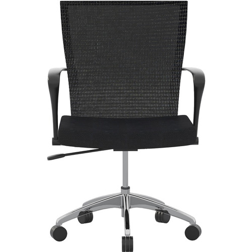 Safco Training Height-Adjustable Task Chair - Fabric, Wood Seat Material - Steel Frame Material - High Back - 5-star Base - Black - - (Fleet Network)
