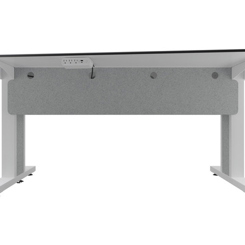Middle Atlantic Forum Table Desk - Designer White Rectangle Top - Powder Coated, White Base - 90" (2286 mm) Table Top Length x 53.8" - (TBL-ANG-5P-CH-WW)
