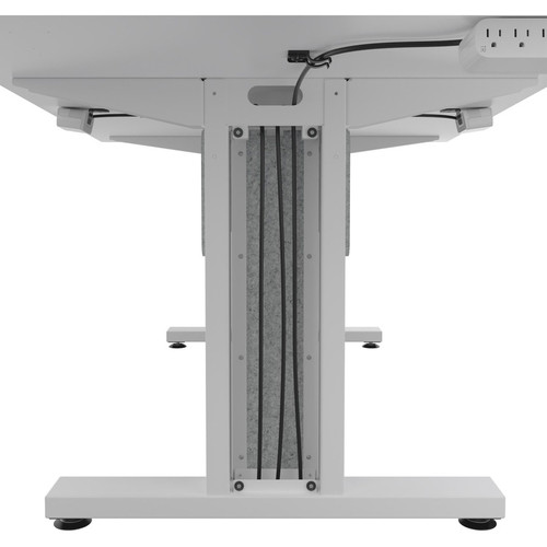 Middle Atlantic Forum Table Desk - Designer White Rectangle Top - Powder Coated, White Base - 87.3" (2218.44 mm) Table Top Width x mm) (TBL-ARC-3P-CH-WW)