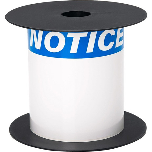 Brother 3in x 5in Blue Notice 0.75in Header Die-Cut ANSI / OSHA Label - NOTICE - 3" Width x 5" Length - Rectangle - Blue, White - 200 (Fleet Network)