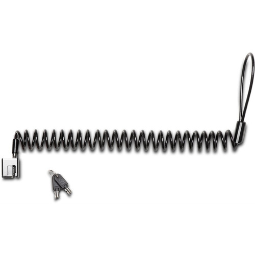 Kensington K68138WW Portable Keyed Cable Lock for Surface Pro/Go - 7.5 ft (2.29 m) Self-Coiling Steel Cable - Black/Silver - 5mm Thick - 5-Year