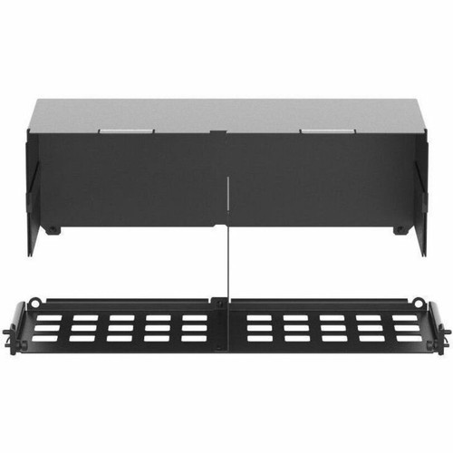 Panduit HD Flex Patch Panel Slack Plate w/Rear 4RU, Black - Patch Panel Trunk Slack Plate - Black - 4U Rack Height - Steel - 1 Pack (FLEX-PLATE4UPR)