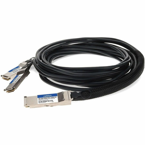 AddOn MSA and TAA Compliant 200GBase-CU QSFP56 to 2xQSFP56 Infiniband HDR Direct Attach Cable (Passive Twinax, 1.5m, LSZH) - 4.9 ft m) (Fleet Network)