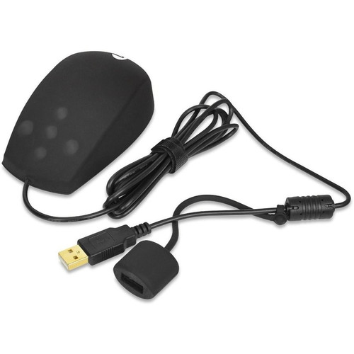 SIIG Industrial Grade Water and Dustproof USB Mouse with Button Type Scroll - Rugged - Optical - Cable - Black - USB 1.1, USB Type A - (Fleet Network)