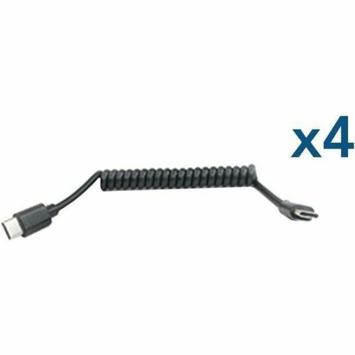 JAR Systems Standard Coiled USB-C to USB-C Charging Cables - For Chromebook, USB Type C Device - Black - USB Type C / USB Type C - 4 (Fleet Network)