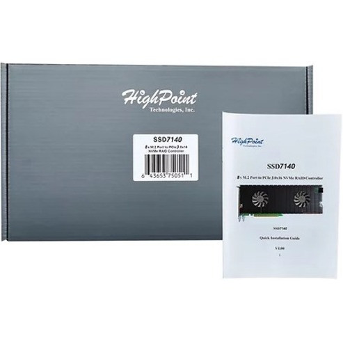 HighPoint PCIe 3 0 NVMe RAID Controller With Eight M 2 Ports For High Density Storage Supported Express Plug-in Slots Card M.2 PCI SSD7140A