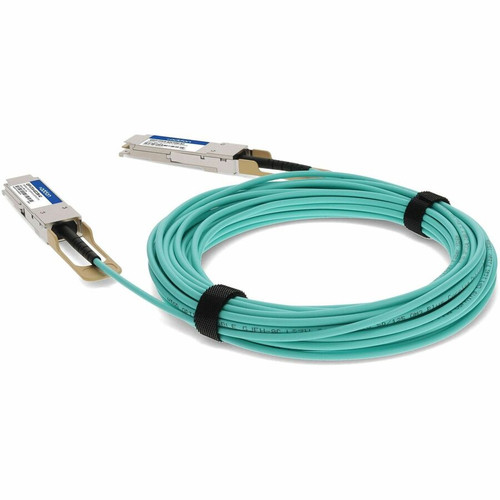AddOn MSA and TAA Compliant 100GBase-AOC QSFP28 to QSFP28 OTU4 Active Optical Cable (850nm, MMF, 10m) - 32.8 ft (10 m) Fiber Optic for (QSFP-OTU4-AOC10M-AO)